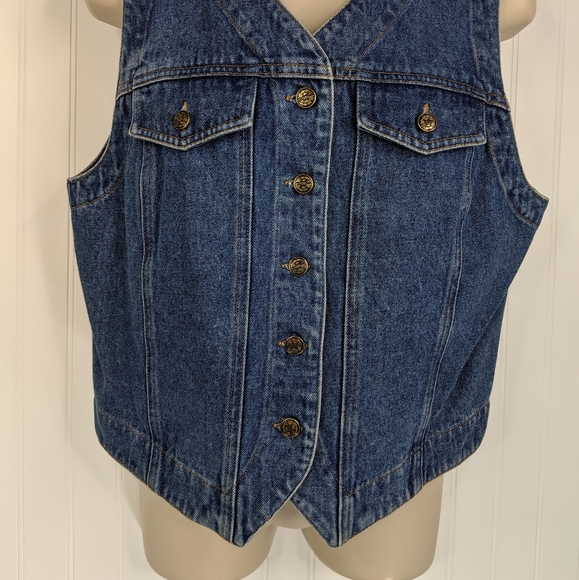 VINTAGE Bushwacker Denim Vest Sz S - Picture 3 of 15